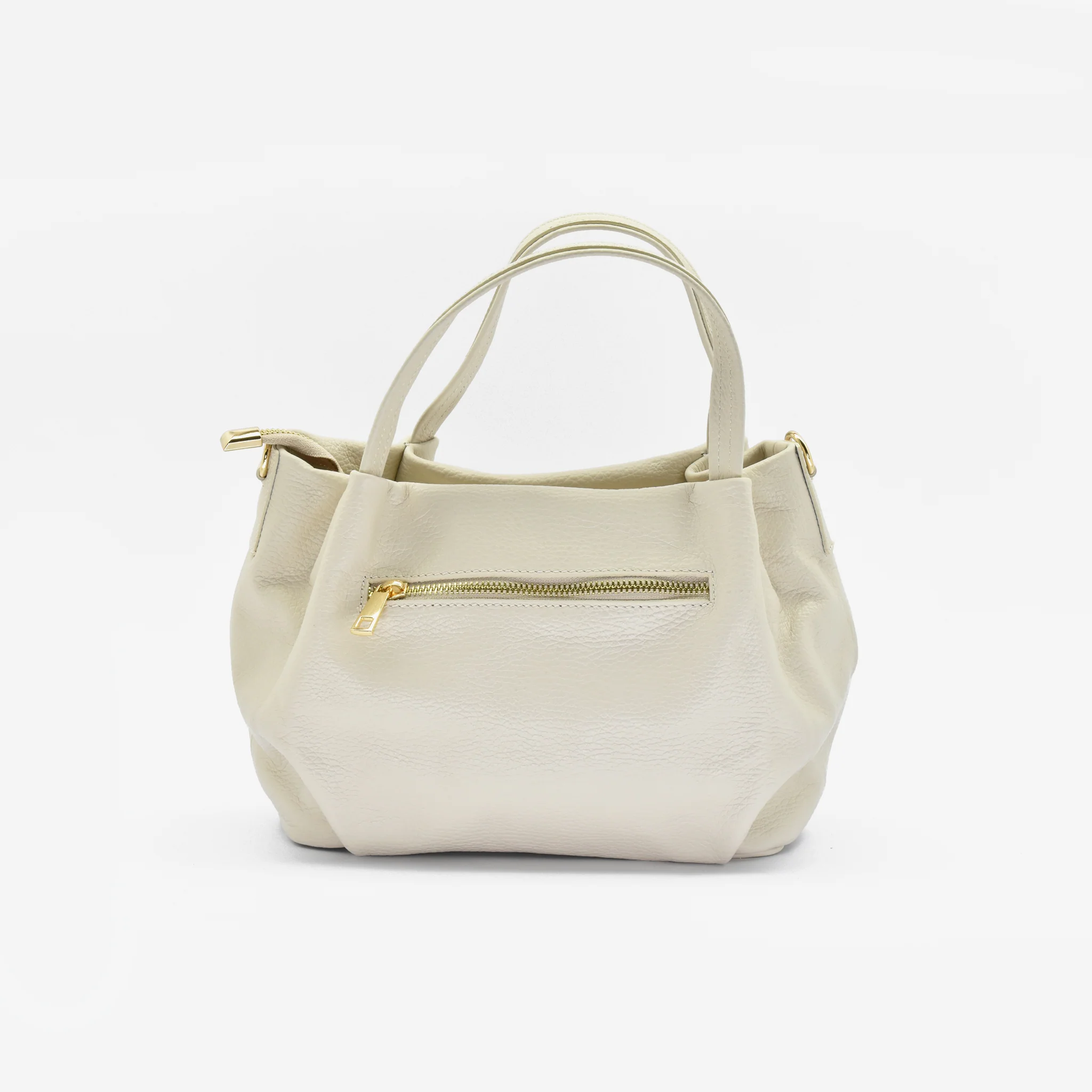 Borsa classic in pelle - beige - Image 3