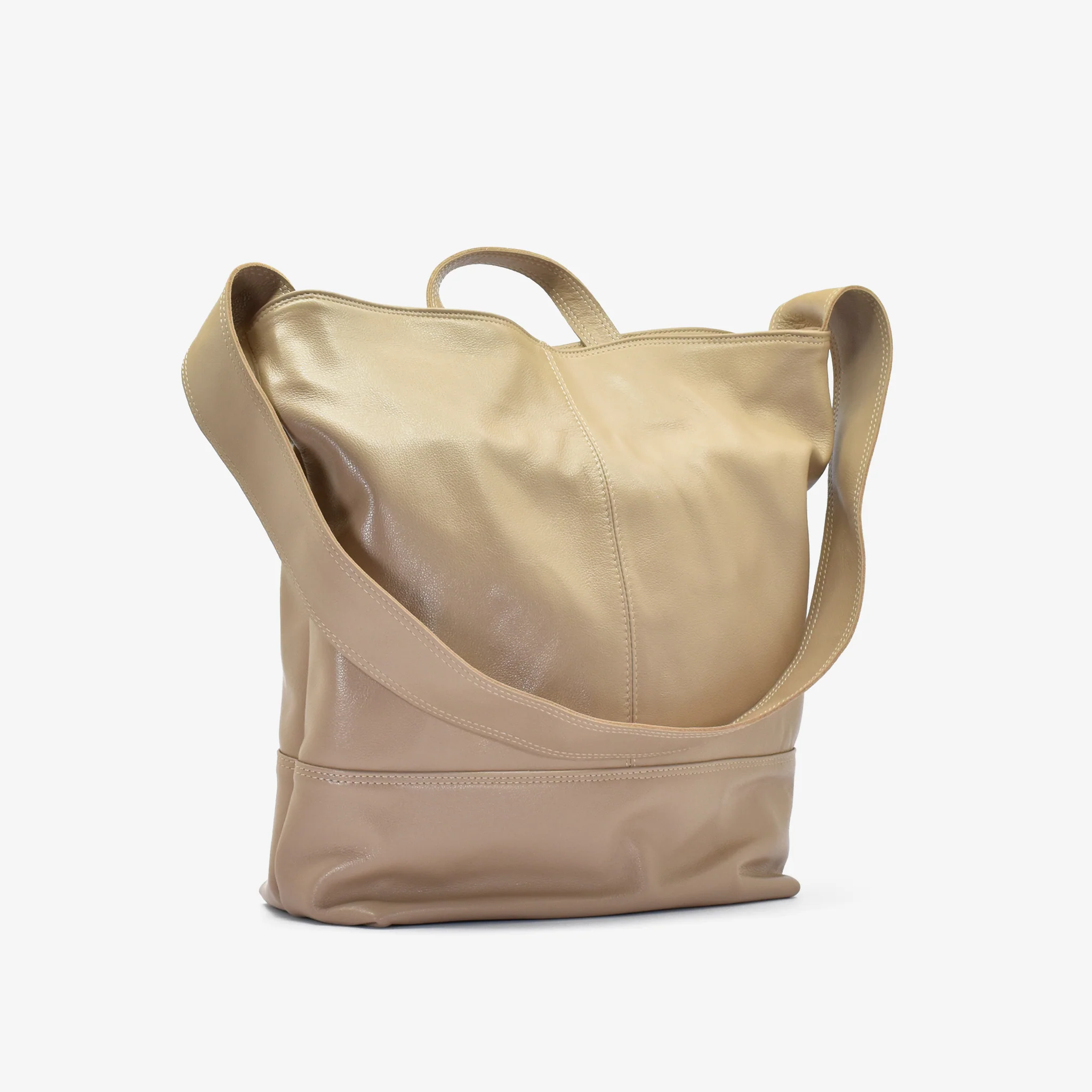 Borsa La grande in pelle - beige - Image 3