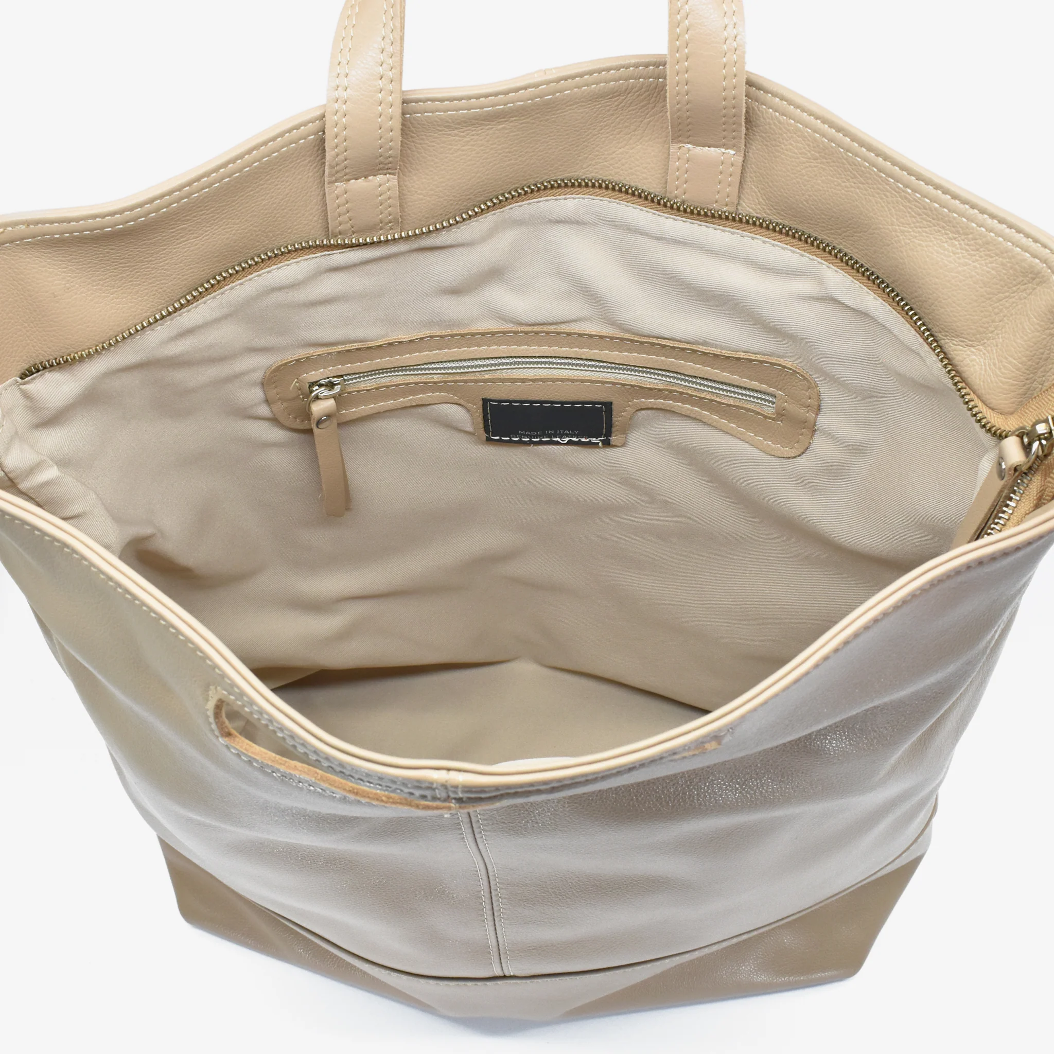 Borsa La grande in pelle - beige - Image 4