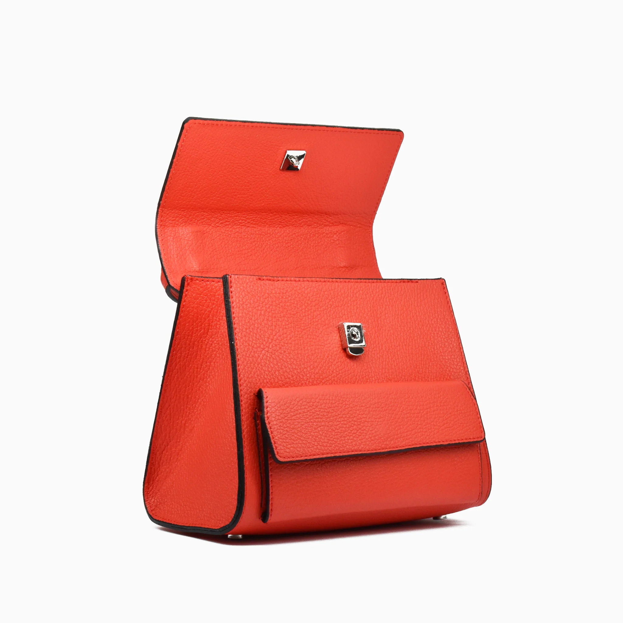 Borsa luna in pelle - corallo rosso - Image 5