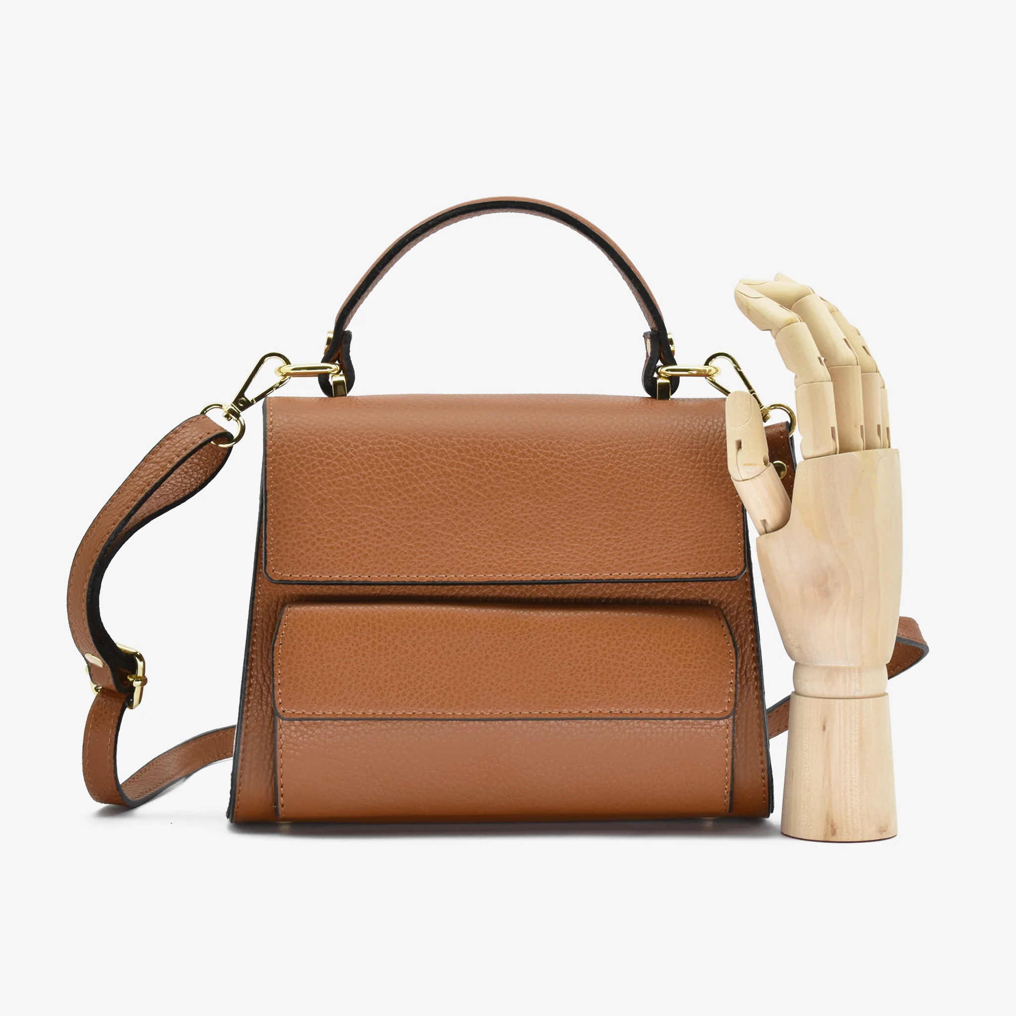 Borsa luna in pelle - cammello - Image 6