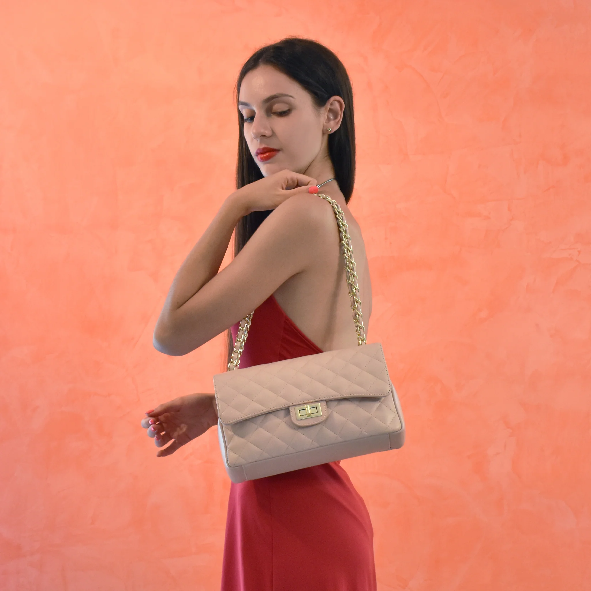 Borsa marta in pelle - rosa - Image 6