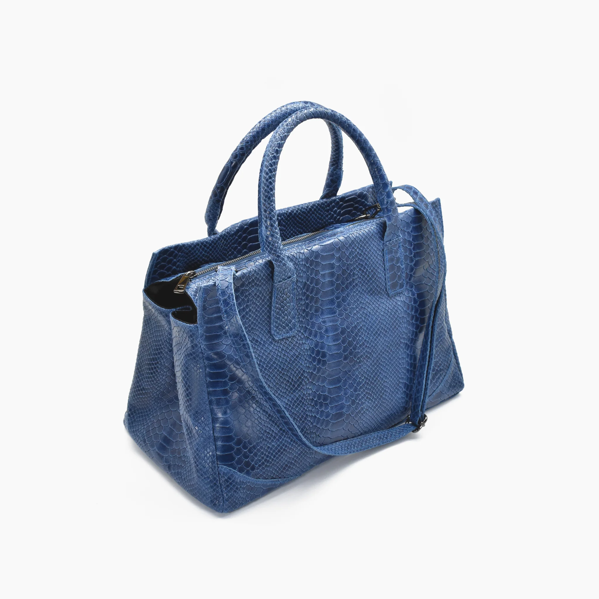 Borsa morbida in pelle - blu - Image 4