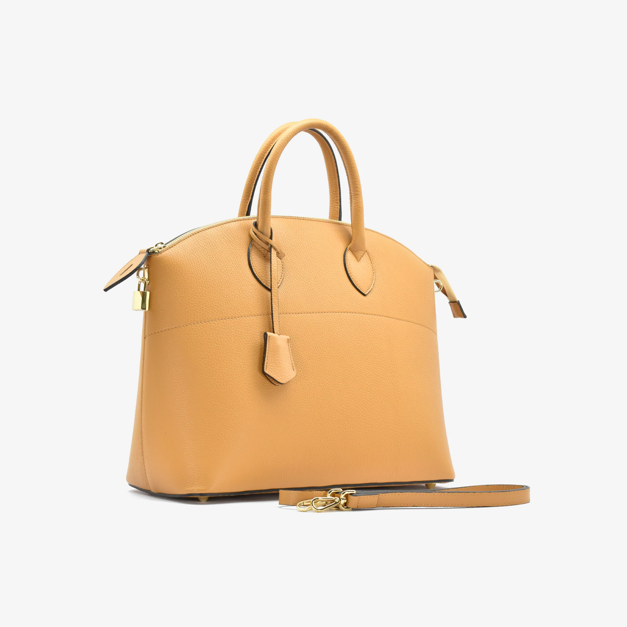 Borsa Secret in pelle - ocra - Image 4