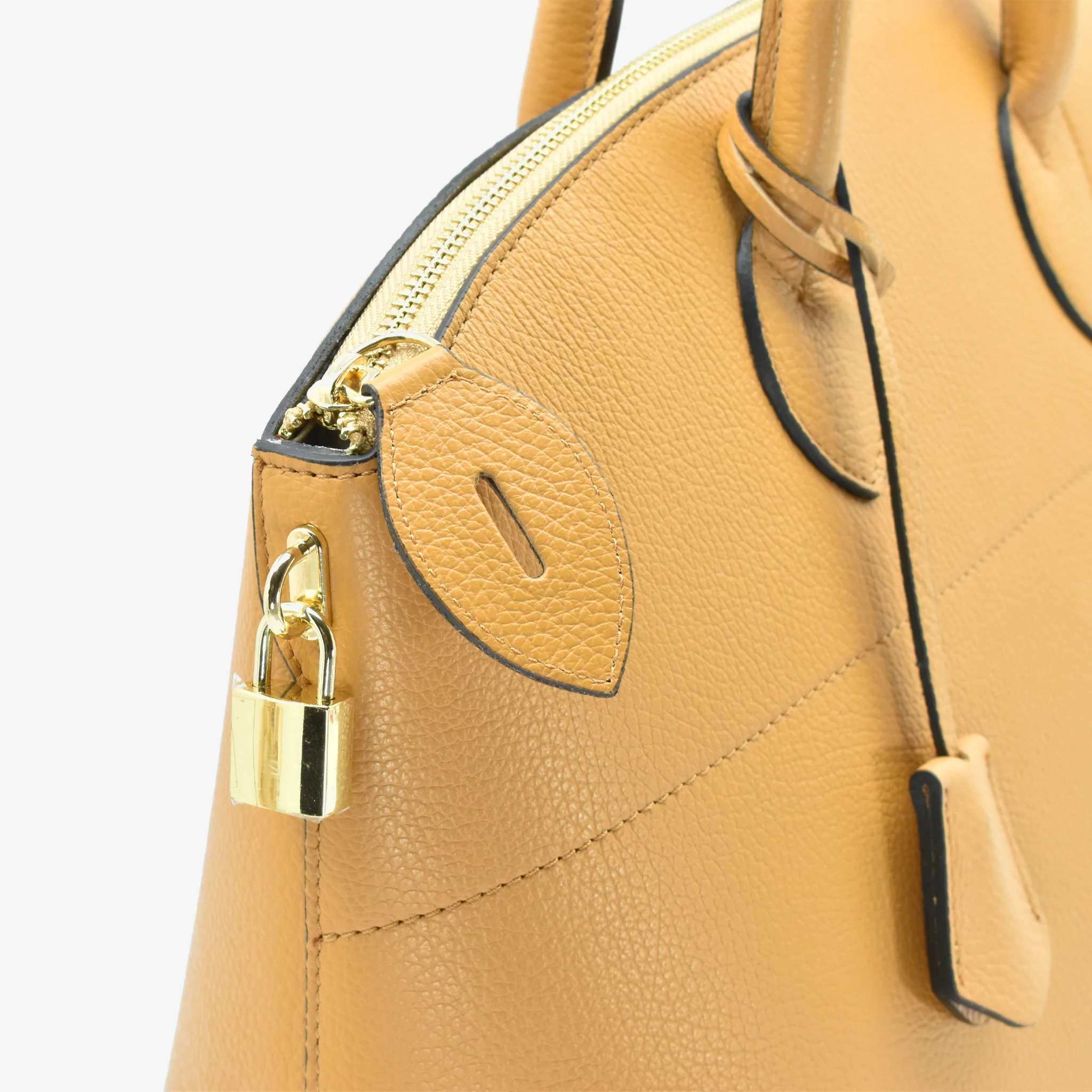 Borsa Secret in pelle - ocra - Image 6