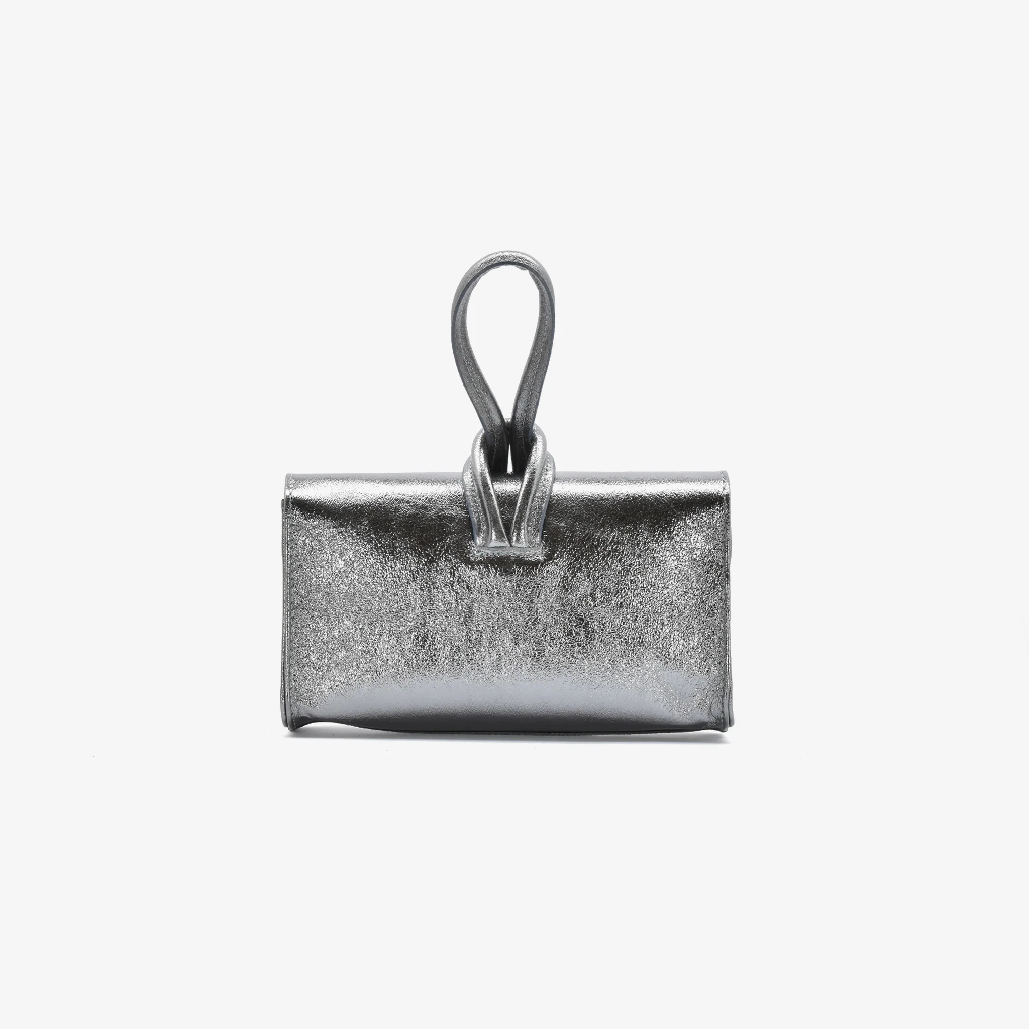 Pochette bracciale in pelle - laminato grigio - Image 3